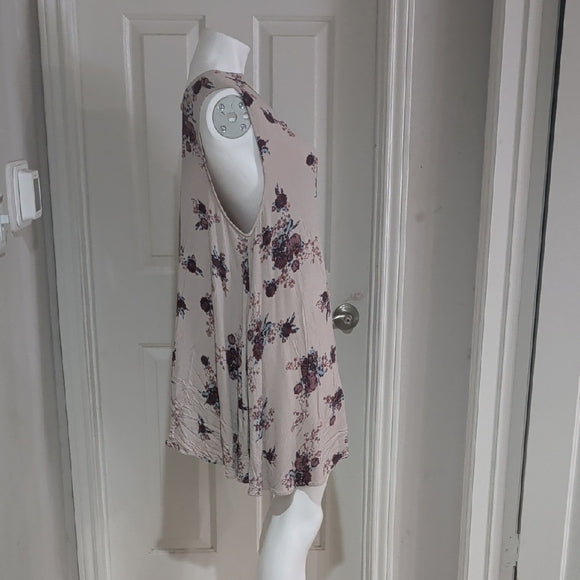 Free People Floral Cream Mini Dress Women's Large