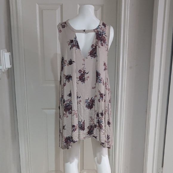 Free People Floral Cream Mini Dress Women's Large