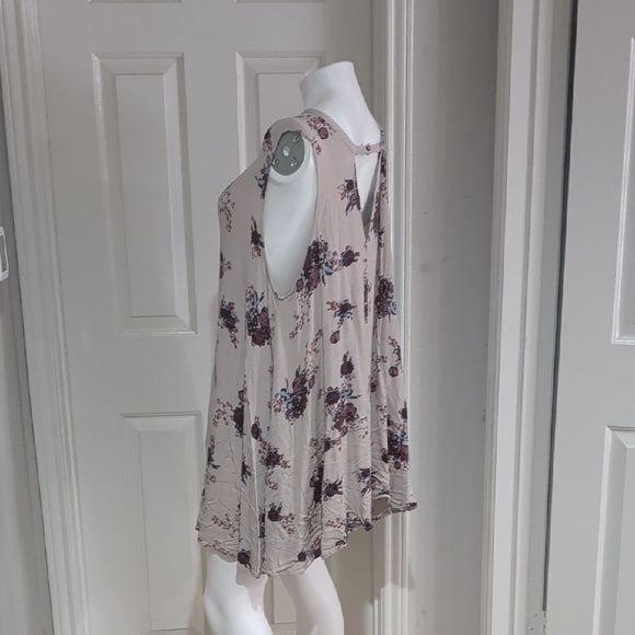 Free People Floral Cream Mini Dress Women's Large