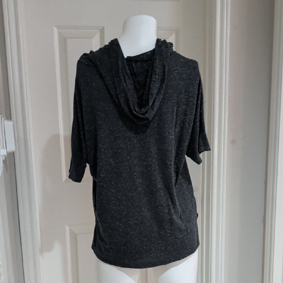 Victoria's Secret Dark Gray Hooded Top Short Sleeve Women's Large