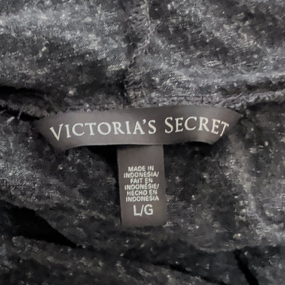 Victoria's Secret Dark Gray Hooded Top Short Sleeve Women's Large