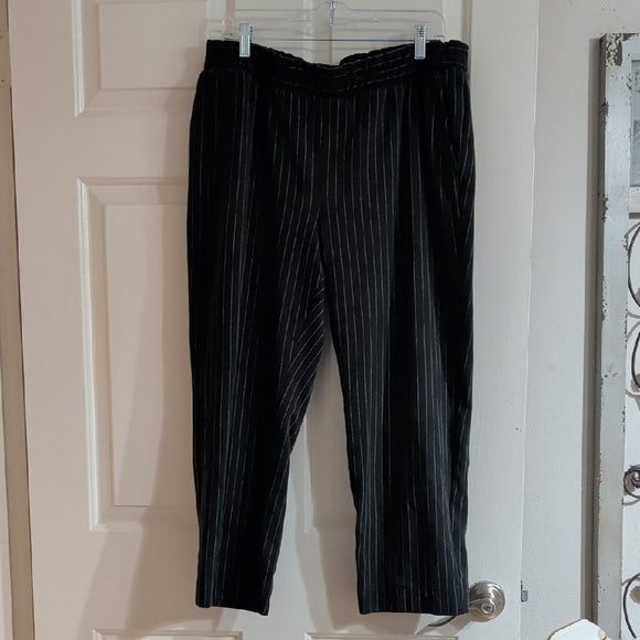 a new day Black Pinstripe Women's Dress Pants XL
