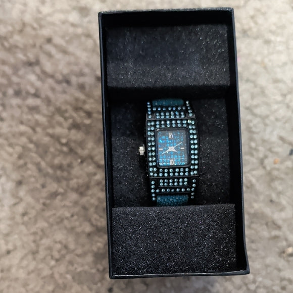 Adrienne Elegant Blue Genuine Leather Collectible Women's Watch