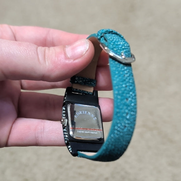 Adrienne Elegant Blue Genuine Leather Collectible Women's Watch