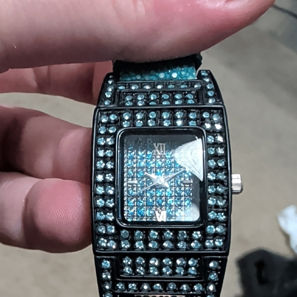 Adrienne Elegant Blue Genuine Leather Collectible Women's Watch