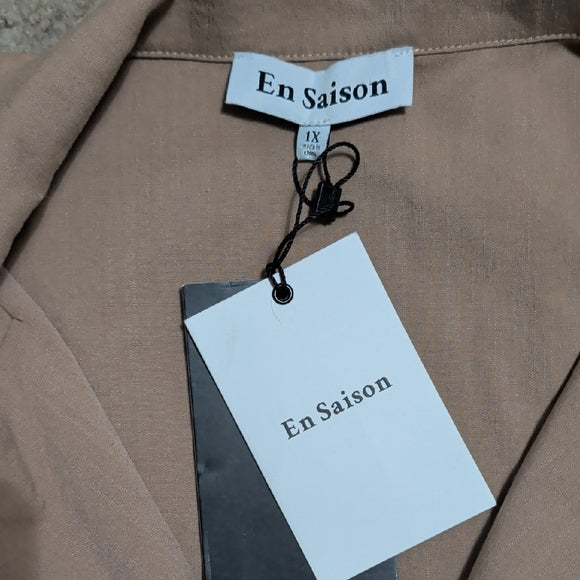 Vintage En Saison Beige One-Piece Dress Women's 1X NWT