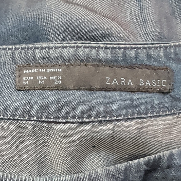 Zara Basic Denim Blue Dress Women's Medium NWOT