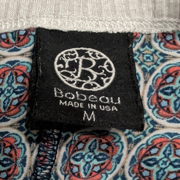 Bobeau Geometric Patterned Flowy Multicolored Blouse Women's Medium