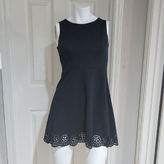 Peach Royal Chic Blue Sleeveless Cutout Mini Dress Women's Medium