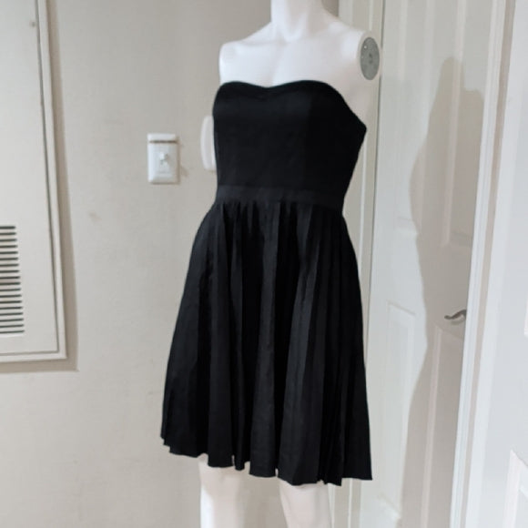 J. Crew Elegant Black Pleated Strapless Dress Women's Small