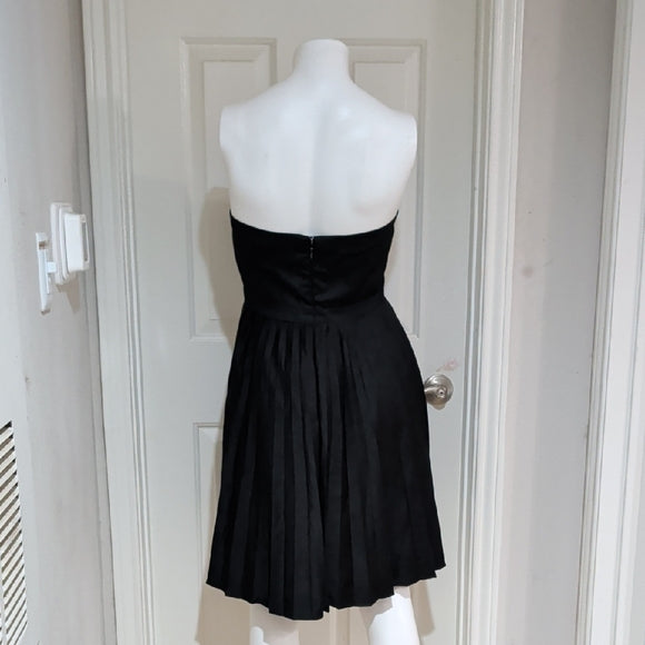 J. Crew Elegant Black Pleated Strapless Dress Women's Small