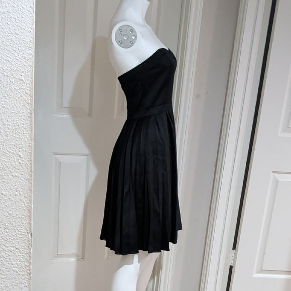 J. Crew Elegant Black Pleated Strapless Dress Women's Small