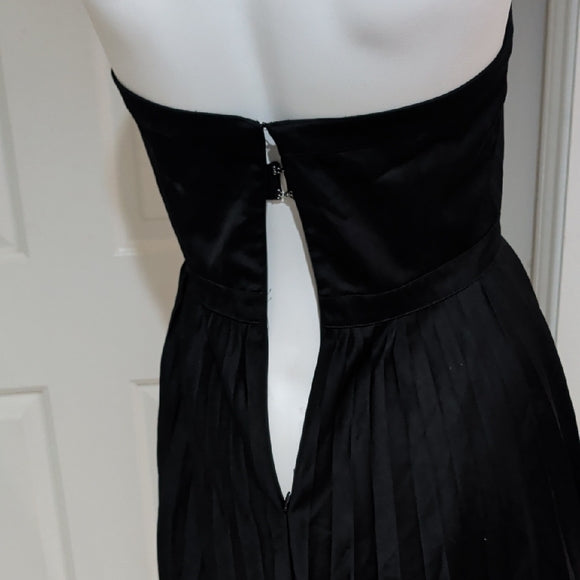 J. Crew Elegant Black Pleated Strapless Dress Women's Small