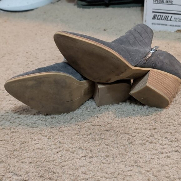 Dolce Vita Gray Suede Mule Booties Women's 8