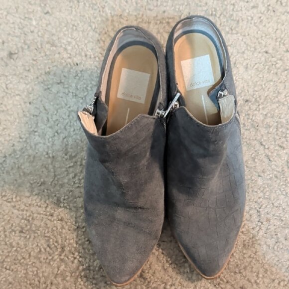 Dolce Vita Gray Suede Mule Booties Women's 8