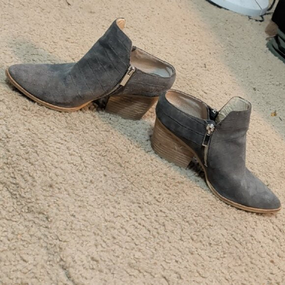 Dolce Vita Gray Suede Mule Booties Women's 8
