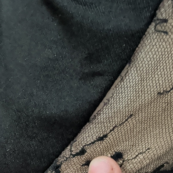 Heavenly Shapewear Chic Black and Nude Lace Chemise Women's 1X