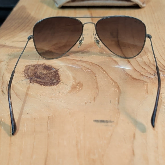 Vintage Ray-Ban Aviators with Black Lenses and Silver Frame