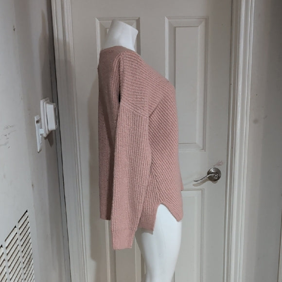 NWT Caslon Chic Pink Smoke V-Neck Sweater Women's Large
