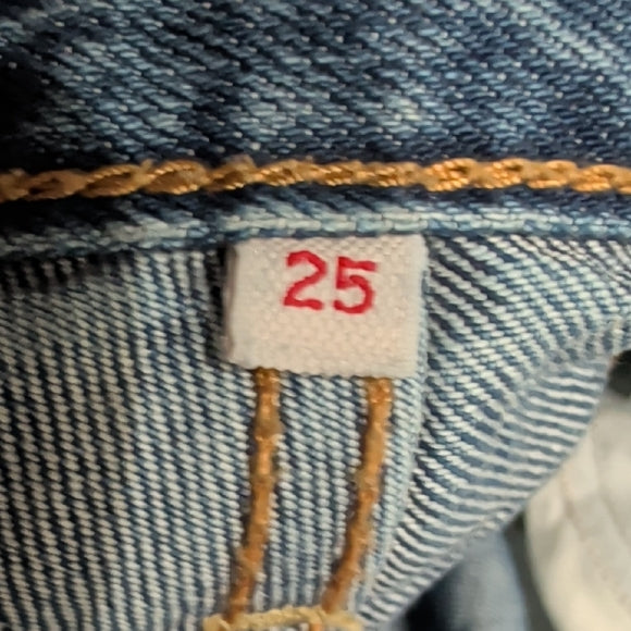 Levi's Blue Distressed Jean Shorts Women's 25