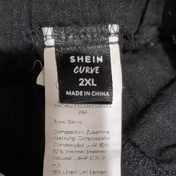 SHEIN Curve Black High Waist Women's Soft Shorts 2XL