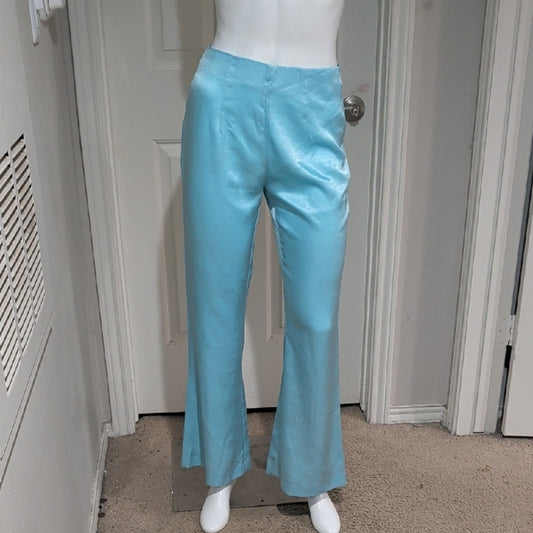 Chic Vintage Women's Sky Blue Flare Pants Size XS/S