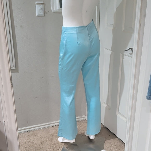 Chic Vintage Women's Sky Blue Flare Pants Size XS/S