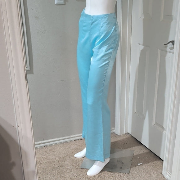 Chic Vintage Women's Sky Blue Flare Pants Size XS/S