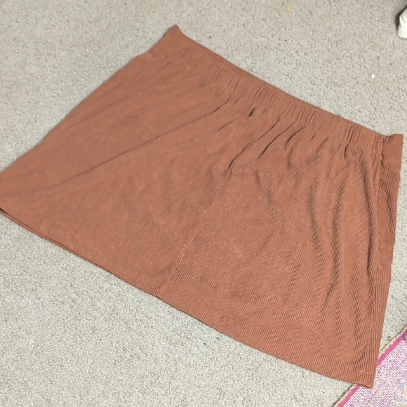 SHEIN Curves Orange Corduroy Button-Front Mini Skirt Women's 2XL