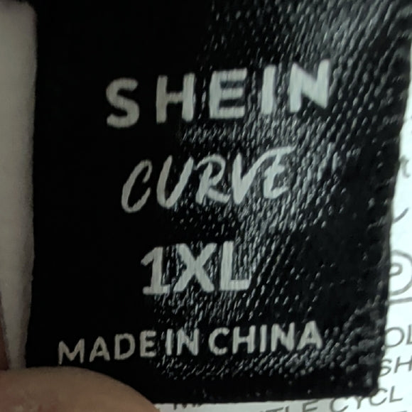 SHEIN Black Corduroy Mini Skirt with Button Detail Women's 1XL