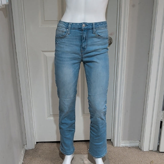 Wax Jean Light Blue Sustainable Denim Straight Leg Boot Cut Jeans Women's 27