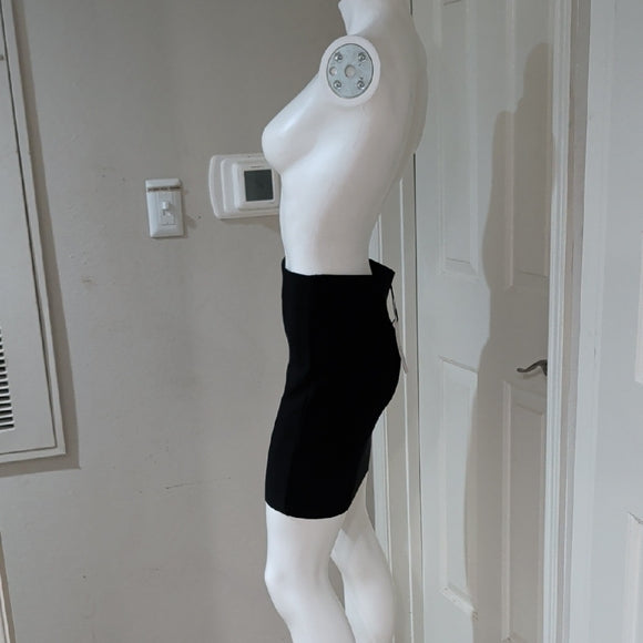 Chocolate USA Women’s Black Mini Skirt Size L Stretch Bodycon Basic Solid