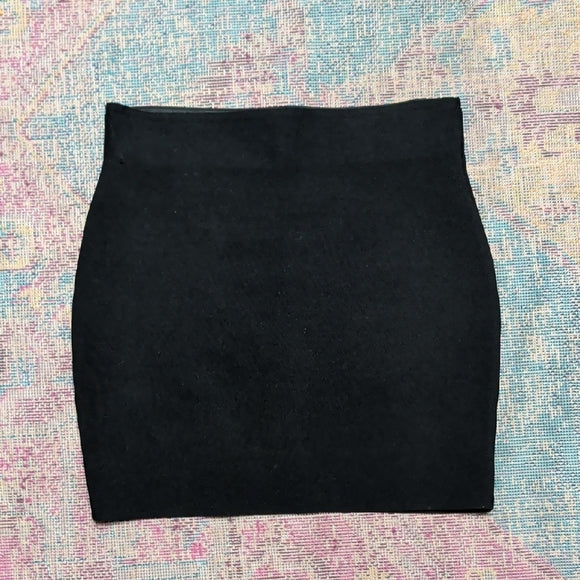 Chocolate USA Women’s Black Mini Skirt Size L Stretch Bodycon Basic Solid