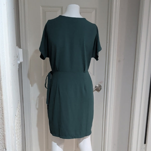 Vintage Loramendi Elegant Teal Wrap Midi Dress Women's Large