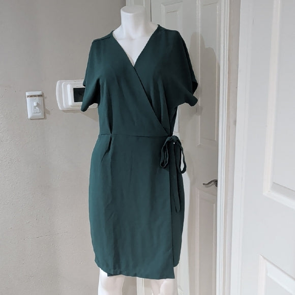 Vintage Loramendi Elegant Teal Wrap Midi Dress Women's Large