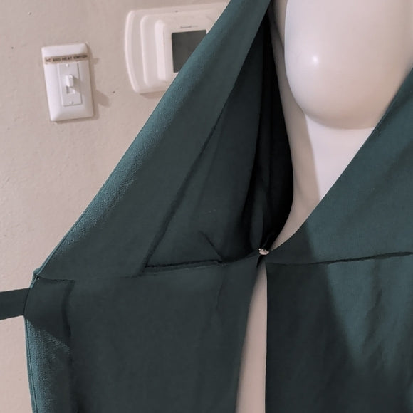 Vintage Loramendi Elegant Teal Wrap Midi Dress Women's Large