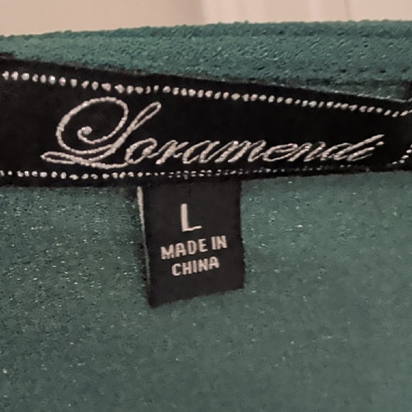 Vintage Loramendi Elegant Teal Wrap Midi Dress Women's Large