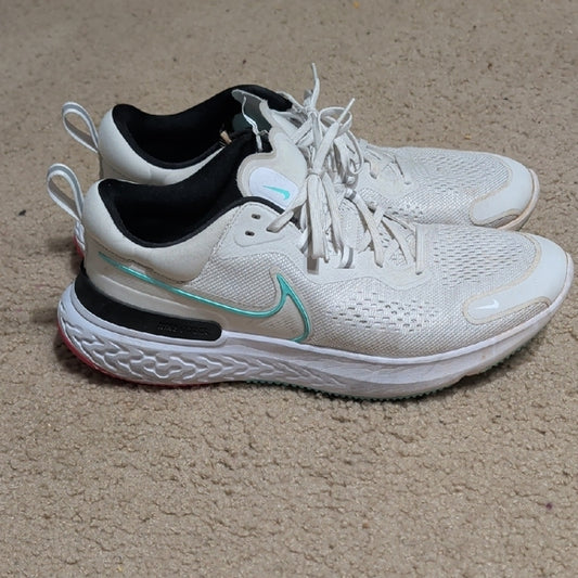 Nike White and Teal Running Shoes Men's US 13