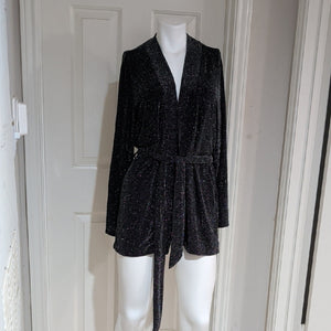 Divided Black Shimmering Long Sleeve Mini Dress Women's Medium