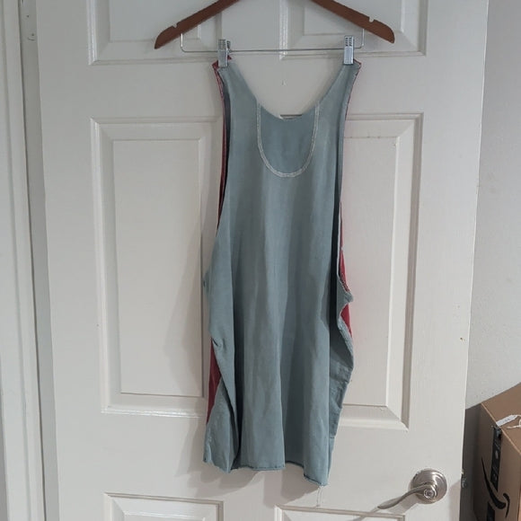 Vintage Budweiser Red and Teal Graphic Logo Tank Top Men's XL