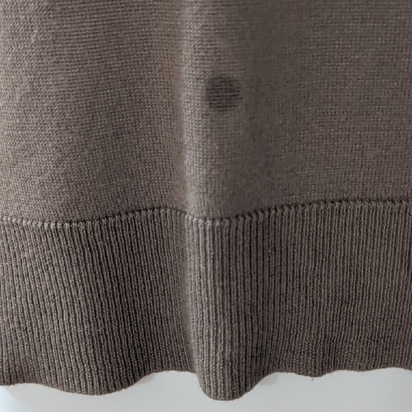 Zara Women's Khaki Brown Ribbed Knit Long Sleeve Crewneck Solid Crop Top Size S