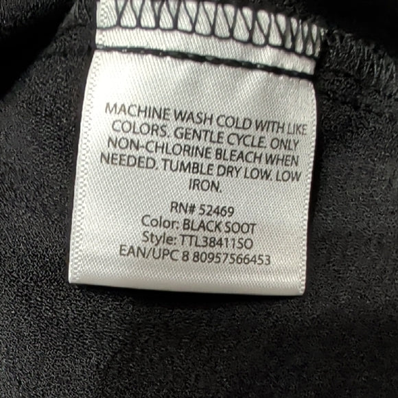 NWOT Time and Tru Black Tie Ruffle Sleeve Blouse Women's XL