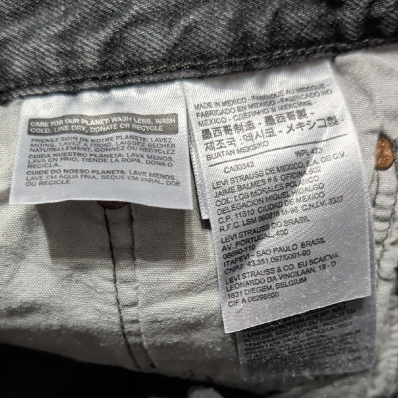 Levis 501XX Shorts Womens 28 Black Denim Button Fly Distressed Frayed Hem