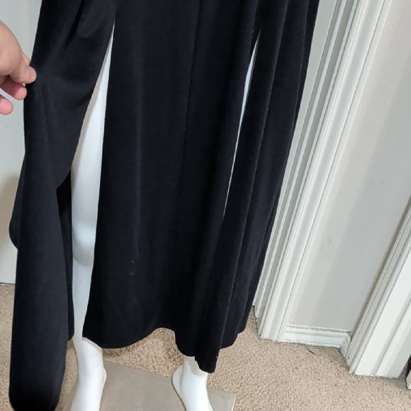 Vintage Lew Magram Black Halter Midi Dress - Elegant Sleeveless Design Women's M