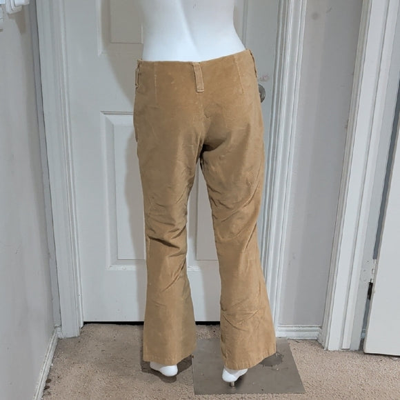 Lady Wrangler Tan Corduroy Cargo Pants with Front Flap Pockets Women's 13/14