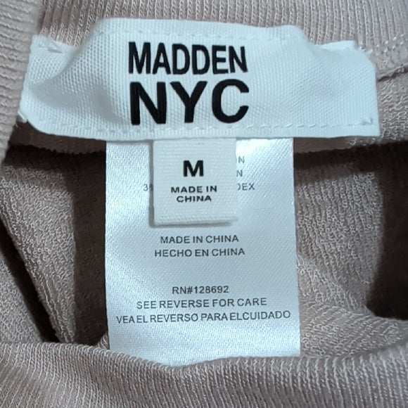 Madden's NYC Women’s Mock Neck Tank Top in Blush Taupe Size Medium