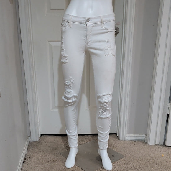 True Religion Distressed White Skinny Jeans Women's 27