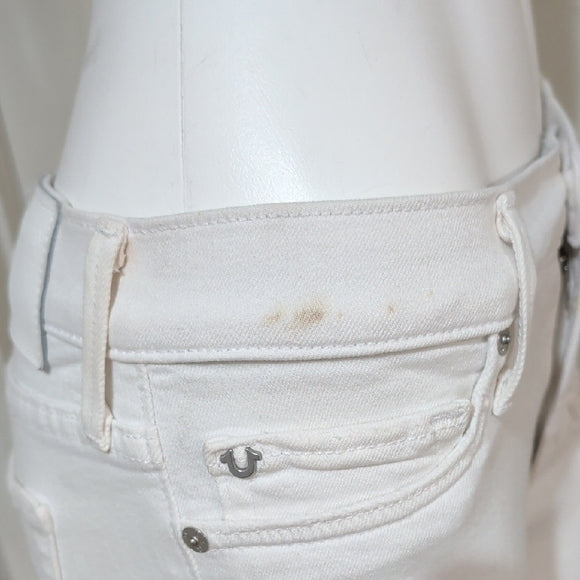 True Religion Distressed White Skinny Jeans Women's 27