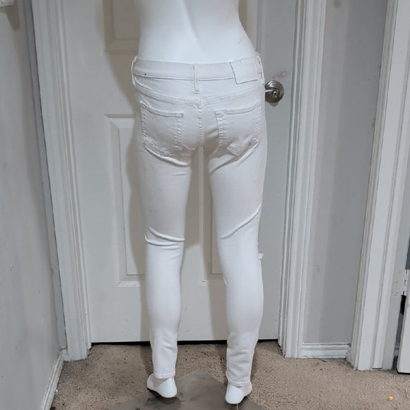 True Religion Distressed White Skinny Jeans Women's 27