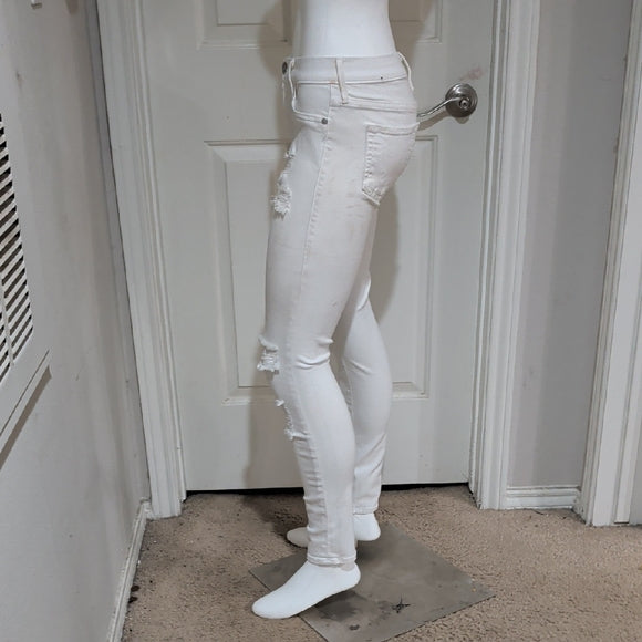 True Religion Distressed White Skinny Jeans Women's 27